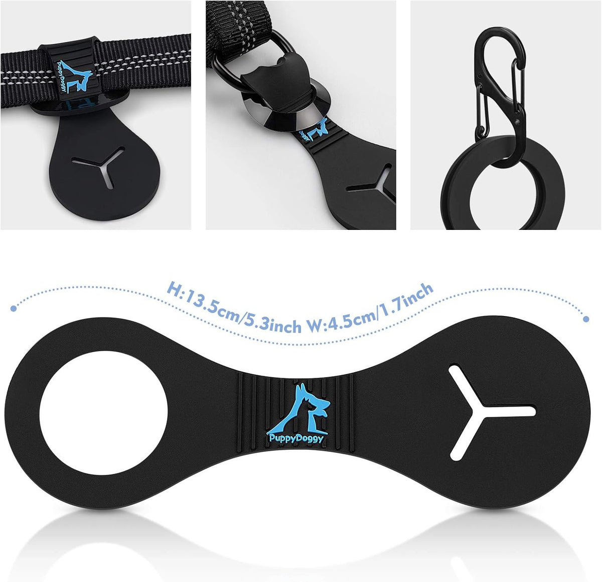PuppyDoggy Dog Poop Bag Holder for Leash Waste Bag Carrier Dog Poop Bag Dispenser for Walking