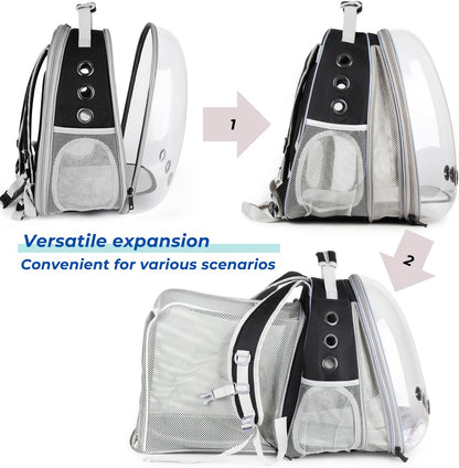 Lollimeow Cat Carrier Backpack, Bubble Dual Expandable Backpack Carrier, Pets and Small