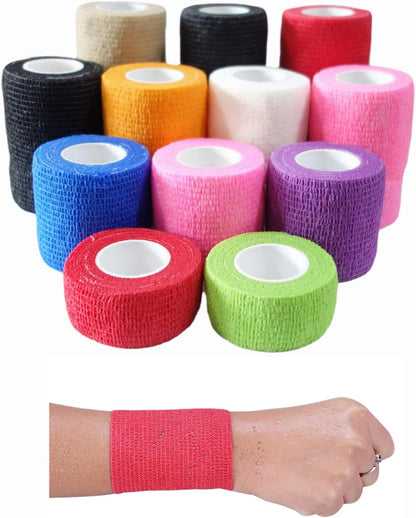 6 Pack 3" x 5 Yards Self Adhesive Bandage Wrap Breathable Cohesive Vet Wrap for Pets, Elastic