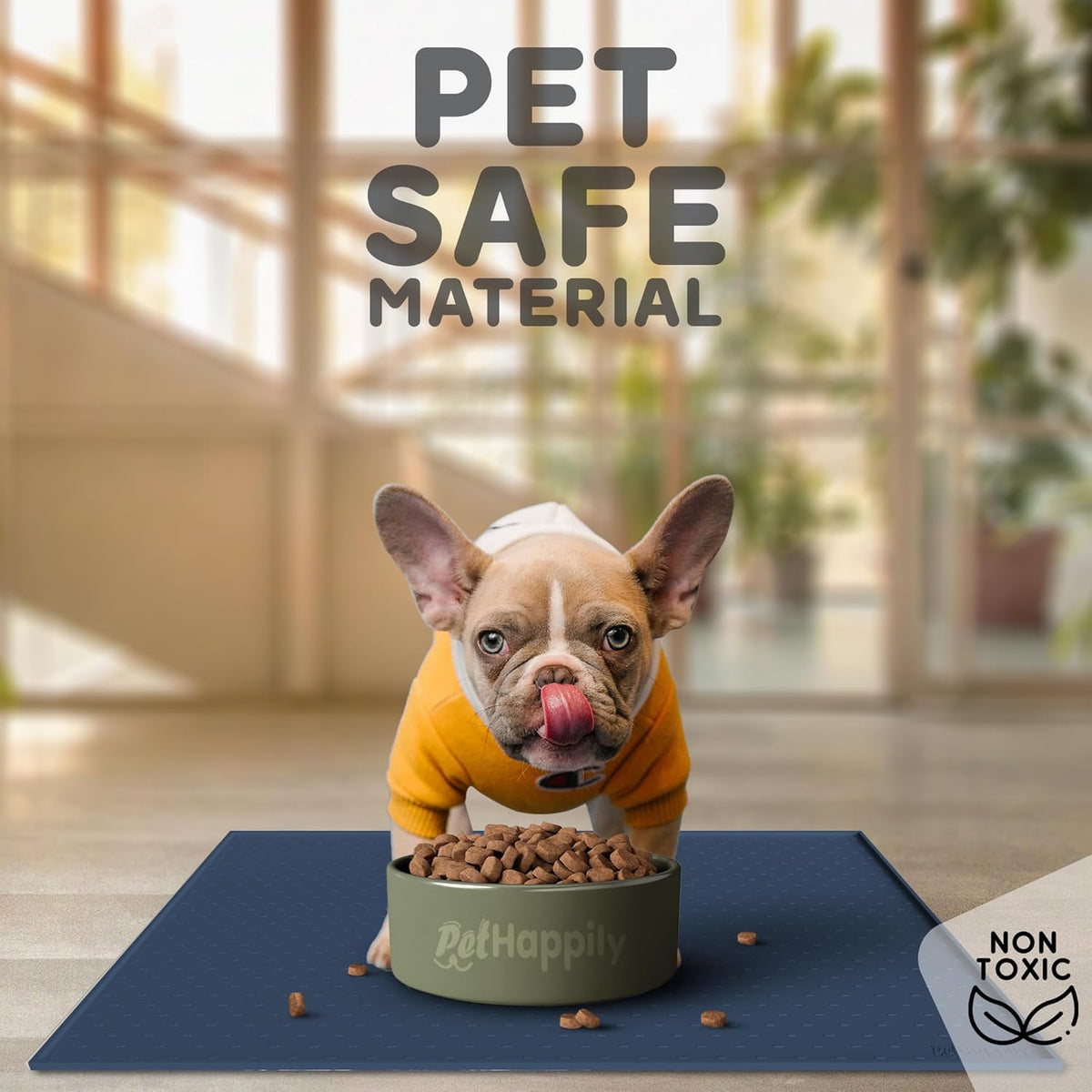 Dog Food Mat - 24x15 Raised Edges Dogs Mat for Food and Water Prevent Spill, Waterproof Cat Food