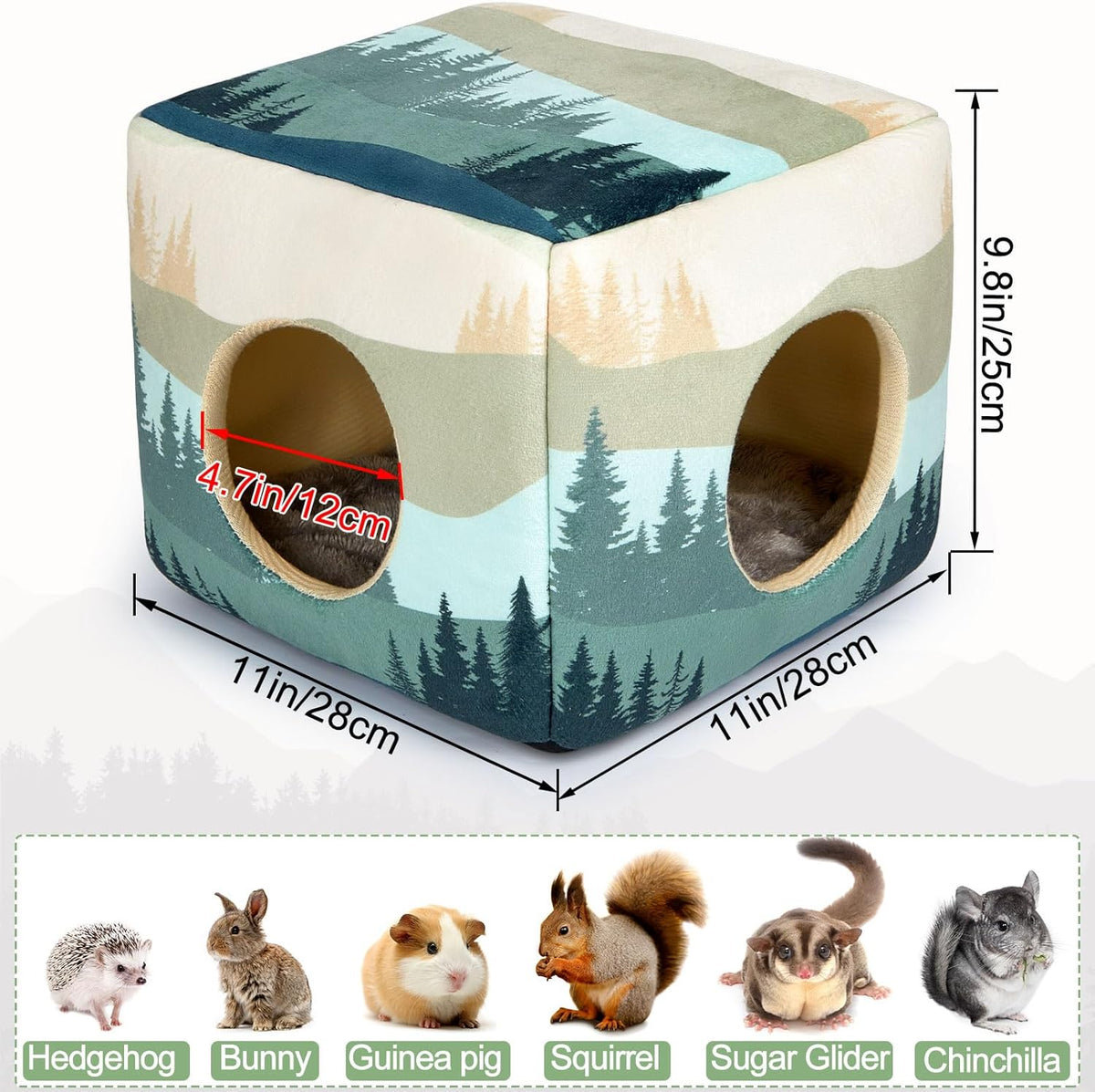 Bienbee Guinea Pig Hideout, Washable Guinea Pigs House Cozy Guinea Pigs Bed for Small Pet