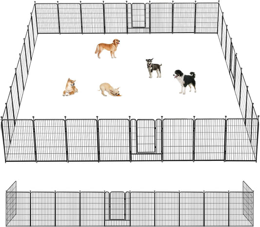Dog Playpen 40 inch 32 Panels Indoor Outdoor Dog Pen for Large/Medium/Small Dogs Heavy Duty Metal
