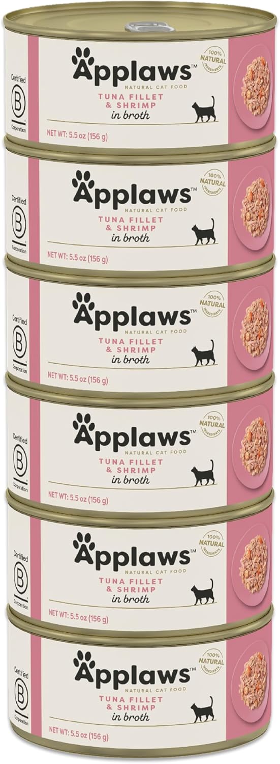 Applaws Natural Wet Cat Food in Broth, Limited Ingredient Canned Wet Cat Food, No Additives, Made