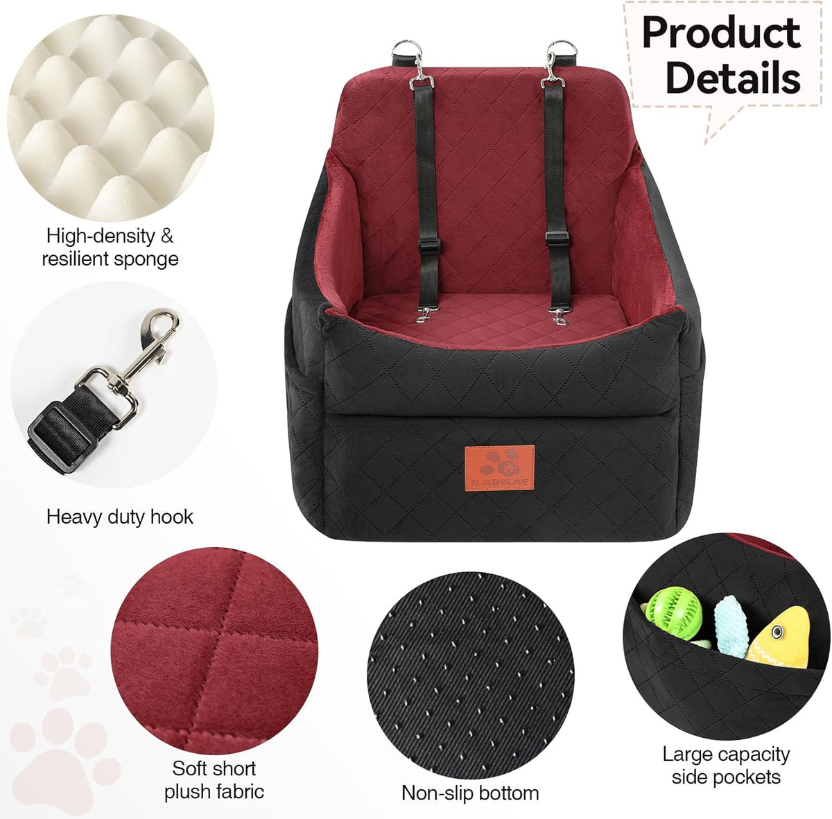 Dog Car Seat for Small/Medium Dogs, Dog Booster Car Seats with Thick Cushion for Dogs Under 35lbs