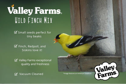 Valley Farms Wild Finch Mix 4 LB 2-Pack (8 LB Total) Wild Bird Food for Outside Feeders, Wild Bird