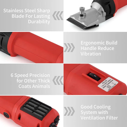 DUCKBOY Heavy Duty Clippers for Thick Coats Animals, 500W Professional Electric Shearing Machine