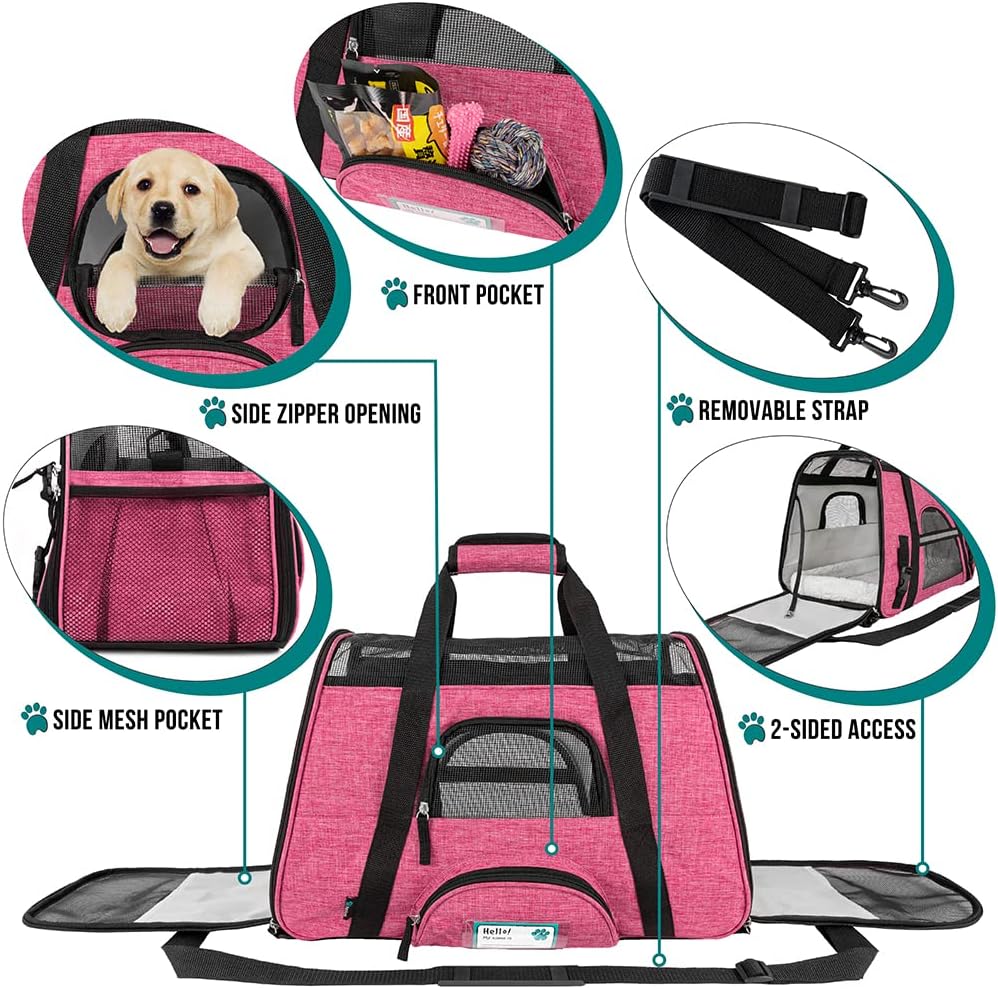 PetAmi Airline Approved Pet Carrier for Cat, Soft Sided Dog Carrier for Small Dog, Cat Travel