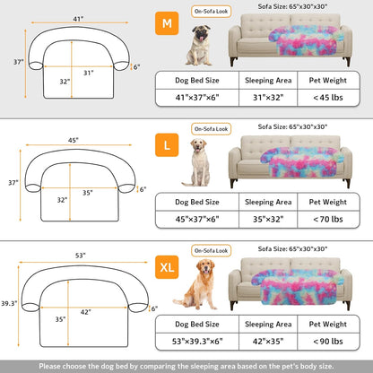 GGIB Calming Dog Bed Fluffy Plush Dog Mat for Furniture Protector with Removable Washable Cover for