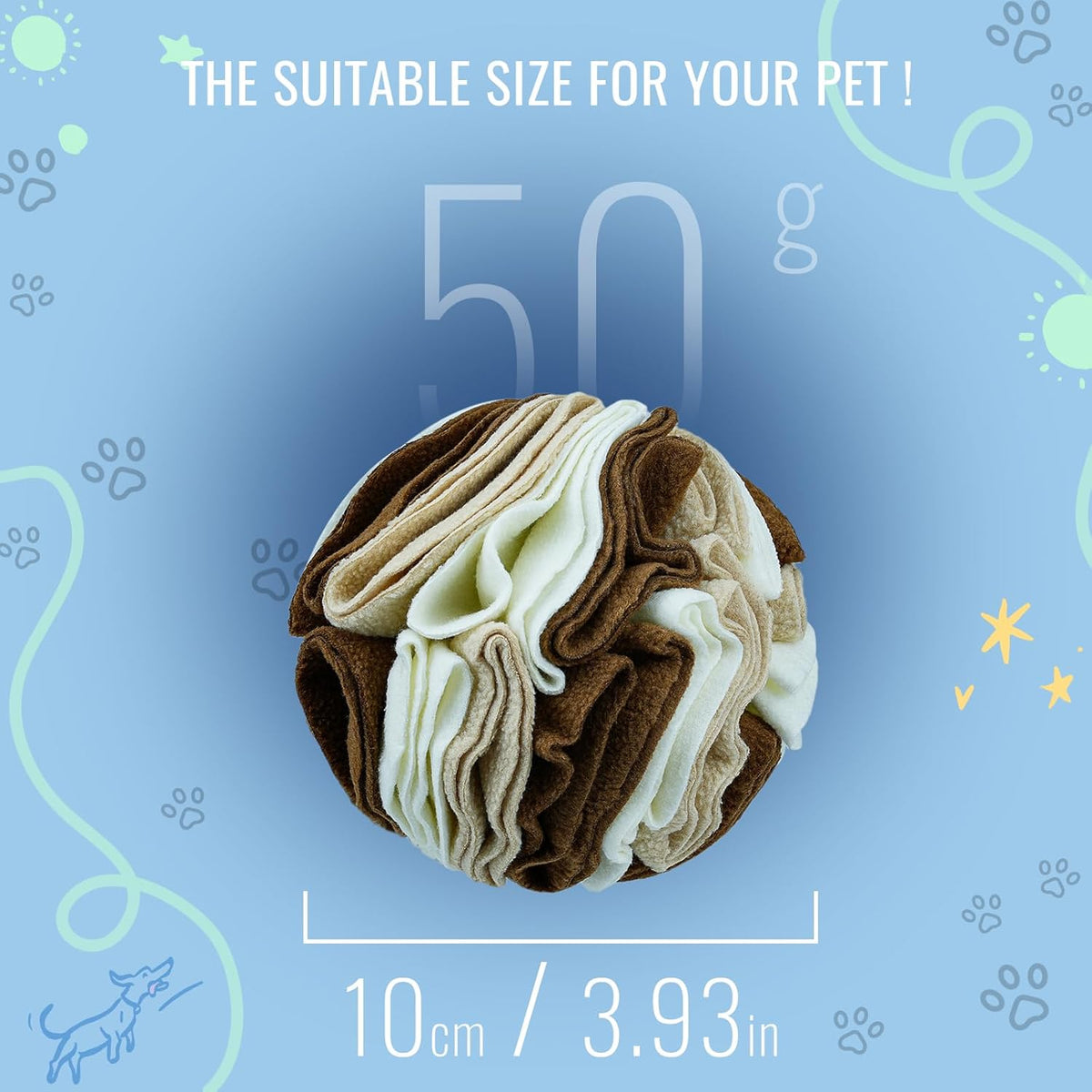 Pet Snuffle Ball, Puzzle Sniffing Interactive Dog Ball for Blind Dogs Training Stress Relief Dog