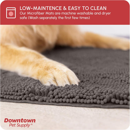 My Doggy Place Microfiber Dog Mat for Muddy Paws, 60" x 36" Ash - Non-Slip, Absorbent and
