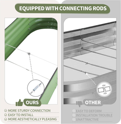 Galvanized Raised Garden Bed Outdoor- Raised Beds for Gardening| Metal Planter Box, Steel Raised