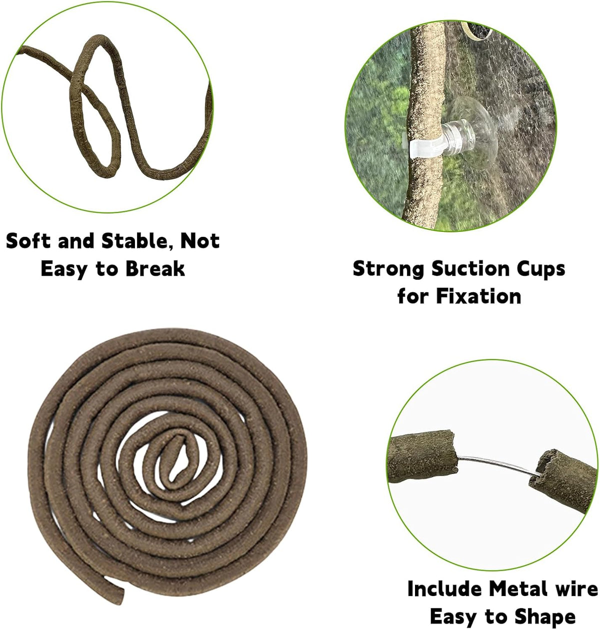 BNOSDM Reptile Plants,Flexible Rainforest Vines with Moss,Bendable Jungle Climbing Vines,Terrarium