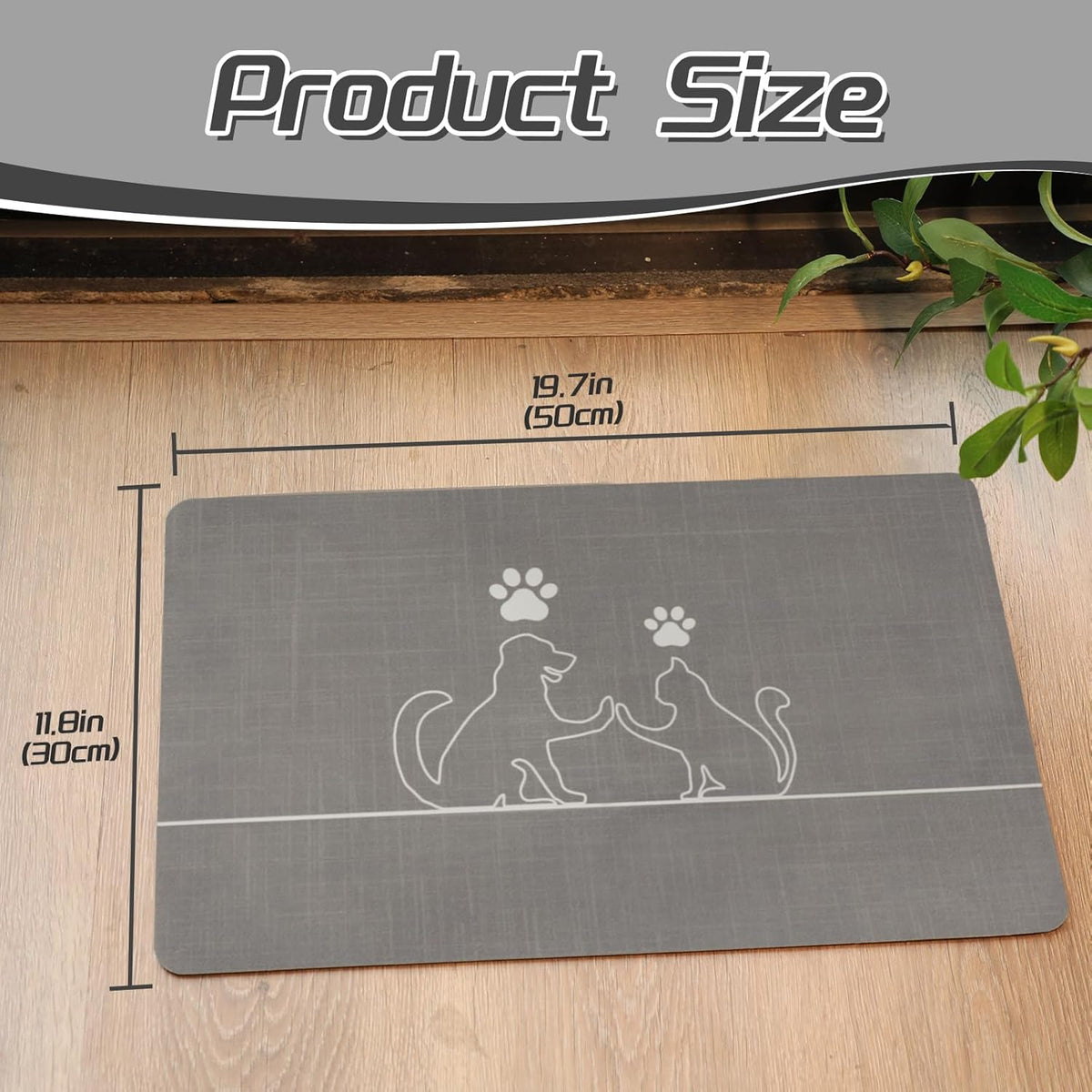 Le courant Dog Bowl Mats, Cat Feeding Mat, Non-Slip Super Absorbent,No Stains Quick Dry Dog Water