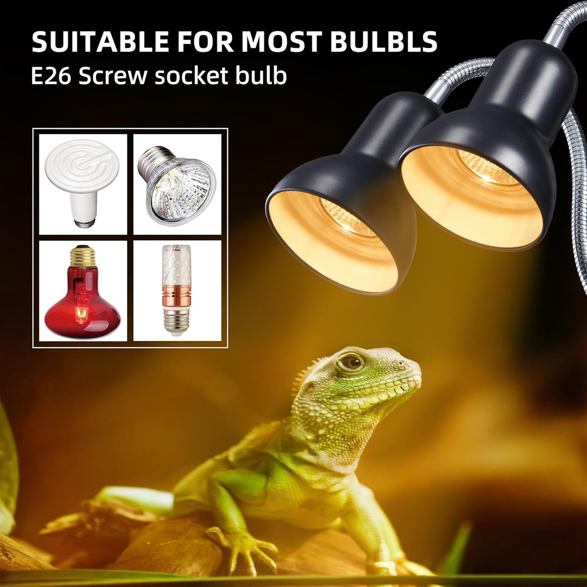 50W Reptile Heat Lamp Bulbs - UVA UVB Bulbs- Light Turtle Heat Lamp for Reptiles and Amphibian