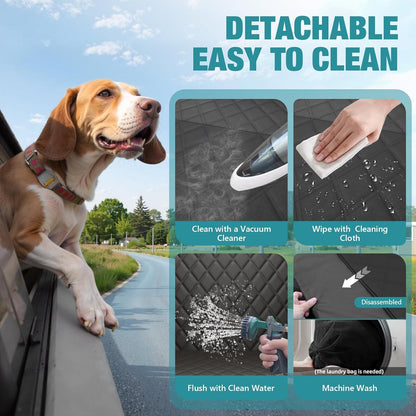 Waterproof Dog Car Seat Cover for Back Seat – Heavy Duty Back Seat Extender for Dogs with Hard