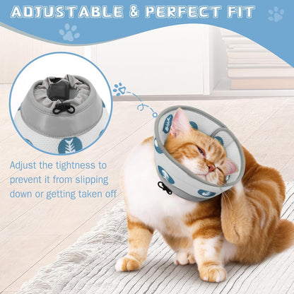 Cat Cone Collar Soft to Stop Licking After Surgery Cat Recovery Collar for Small Large Cats
