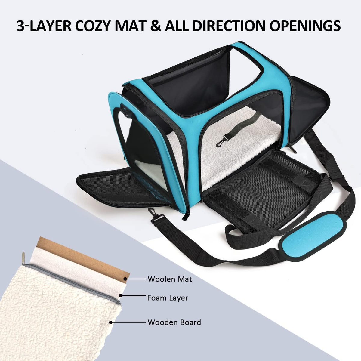 Pet Carrier for Small Medium Cats Puppies up to 15 Lbs, Airline Approved Small Dog Travel Puppy