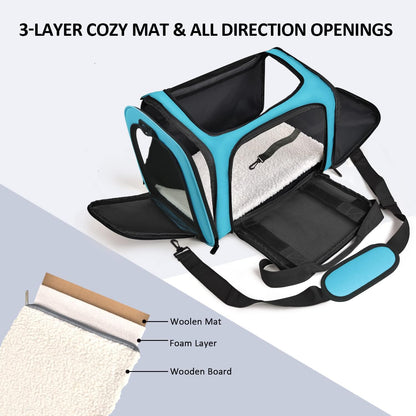 Large Cat Carriers Dog Carrier Pet Carrier for Large Cats Dogs Puppies up to 25Lbs, Big Dog Carrier
