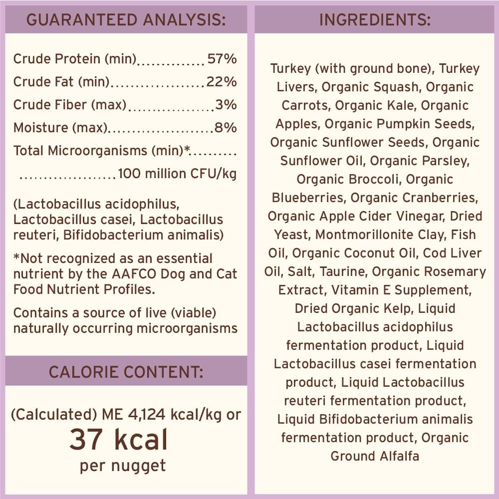 Primal Freeze Dried Raw Cat Food Nuggets Turkey, Complete & Balanced Meal or Topper, Premium
