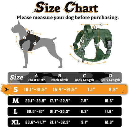 rabbitgoo Dog Harness Small Sized No Pull, Tactical Service Pet Vest with Molle and Control Handle