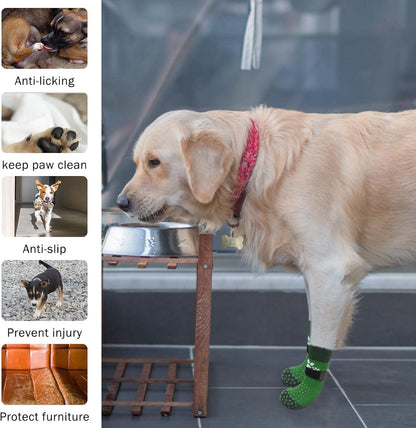 SCENEREAL Anti Slip Dog Sock to Prevent Licking Paws for Hardwood Floors, Boots & Paw Protector