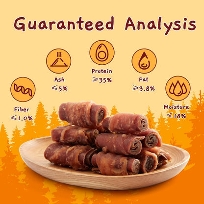 Jungle Calling Triple Flavor Rolls Dog Treats, Made with Real Chicken Duck Beef Meat, Rawhide Free