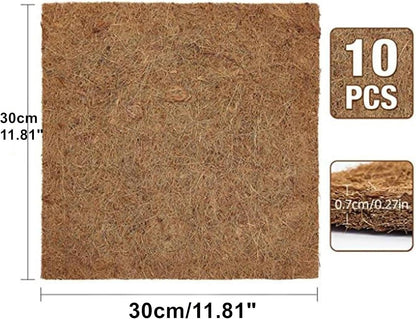 10Pcs Reptile Substrate Mat Carpet Chicken Nest Mat 30 * 30cm Natural Coconut Fiber Pet Mat