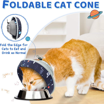 Cat Cone Collar Soft to Stop Licking, Adjustable, Foldable Lightweight Kitten Cones After Surgery