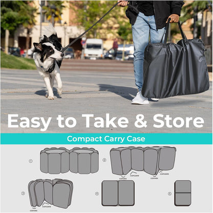 2-in-1 Cat Playpen, Pop Up Dog Pet Playpen for Indoor Outdoor Cats Enclosed, Portable Pet Playpen