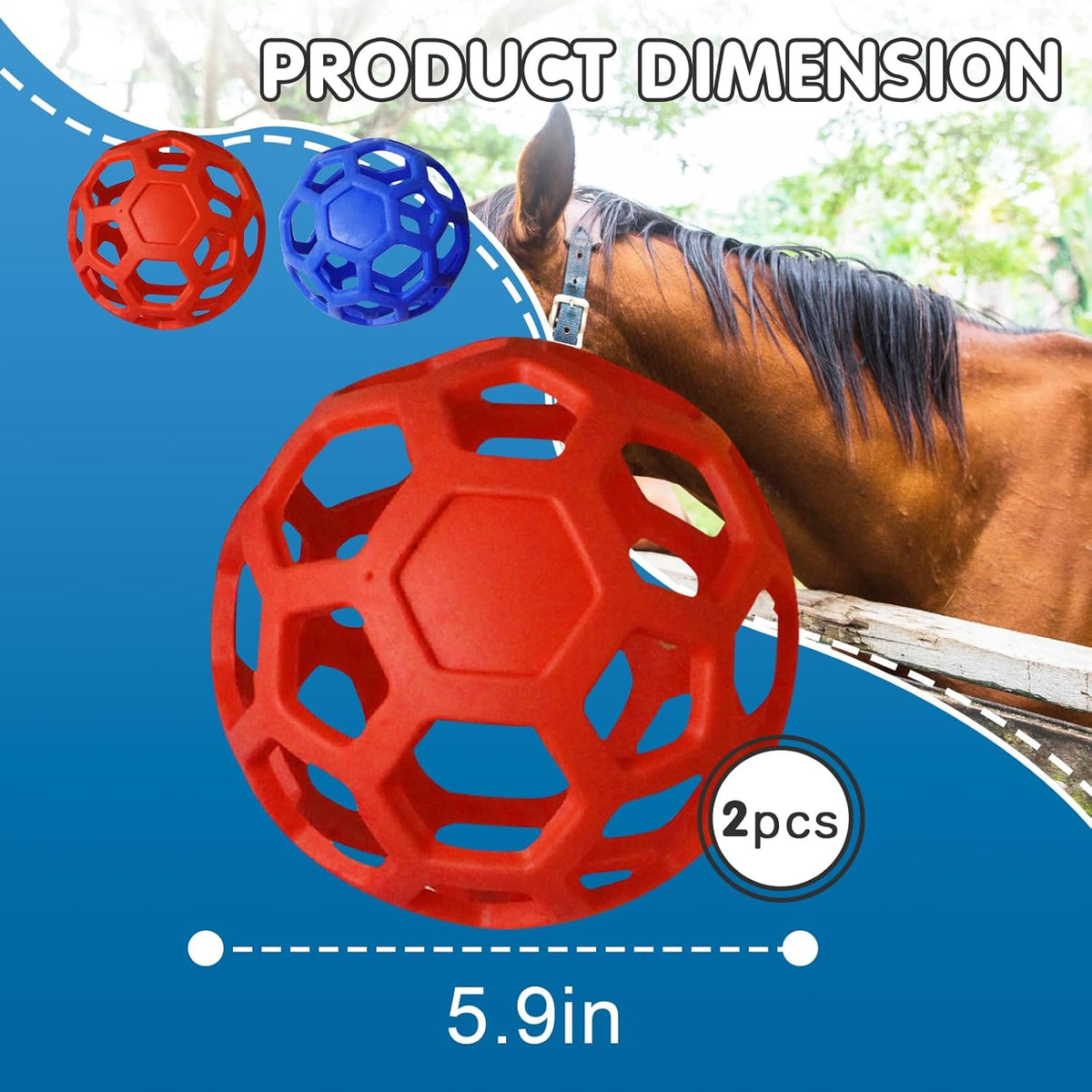 2 Pcs Hay Ball for Horses to Play with, Relieve Stress with This Bright Color Hay Feeder Ball for