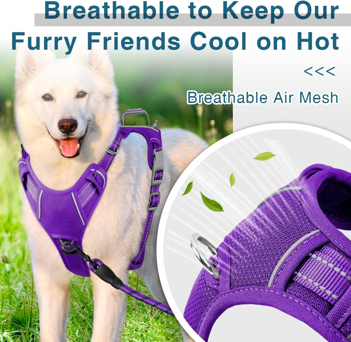 BARKBAY Dog Harness No Pull with ID Tag Pocket - Heavy Duty, Reflective, Easy Control for Large