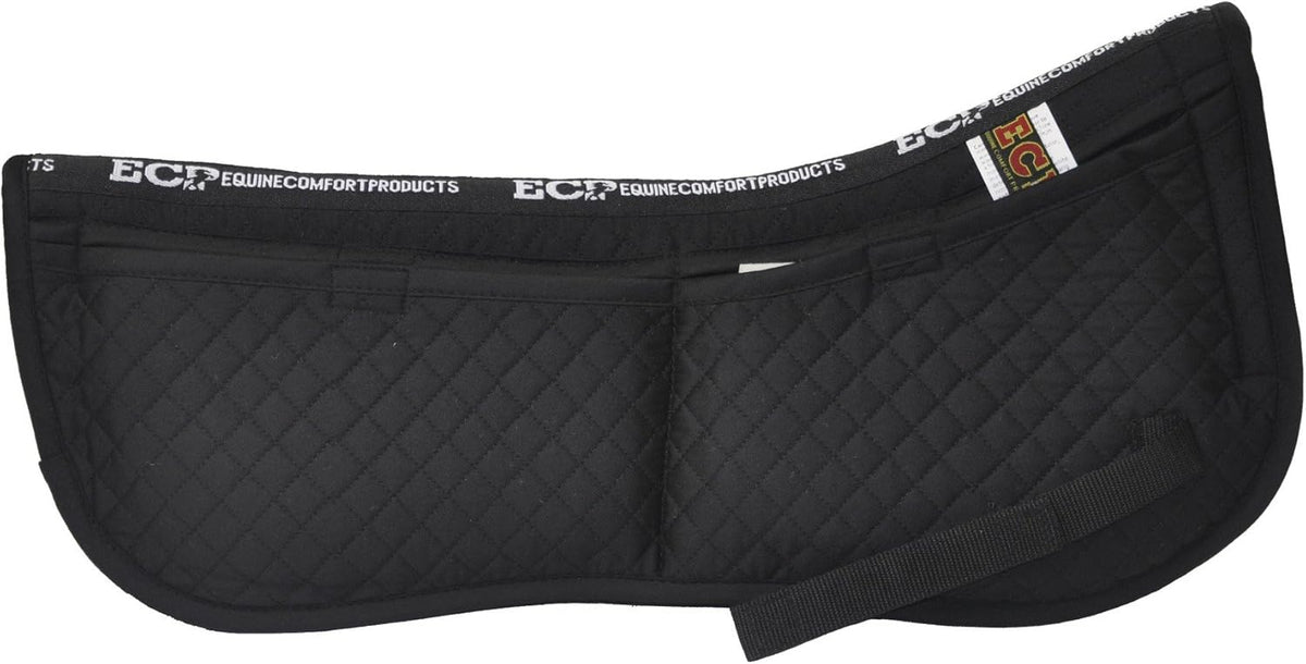 ECP Equine Comfort Products Adjustable Shock Absorbing Memory Foam Half Saddle Pad, Injury