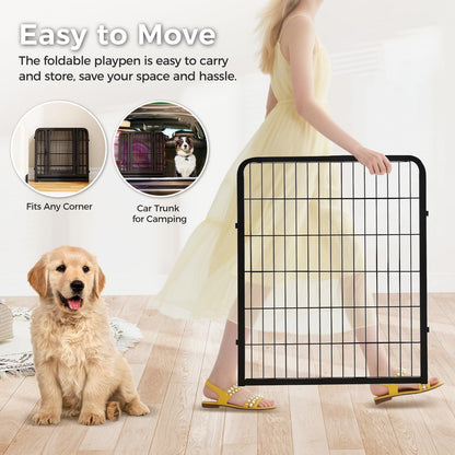 40 Inch Dog Playpen - 8 Panels Metal Pet Exercise Pen for Medium-Large Dogs, Indoor/Outdoor Dog