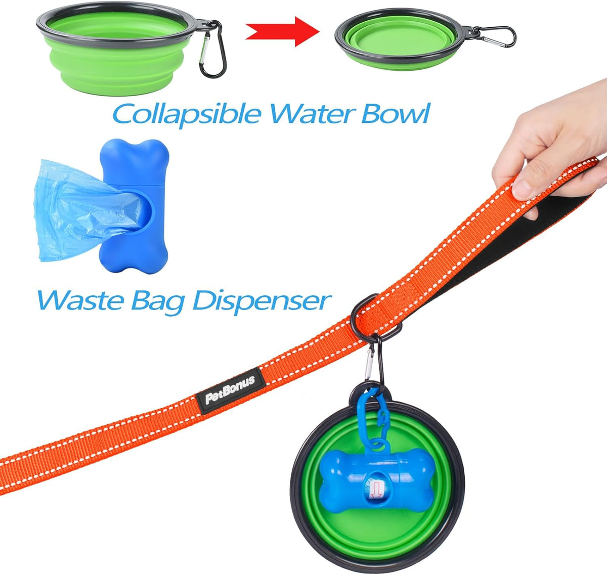 PetBonus Double Dog Leash, No Tangle Dual Leash, Reflective Walking Training Lead, 4 Comfortable