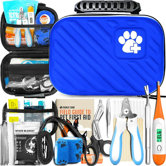 EVERLIT Pet Medic First Aid Kit | Vet-Approved Animal Care Kit with 95 Pcs Medical, Outdoor &