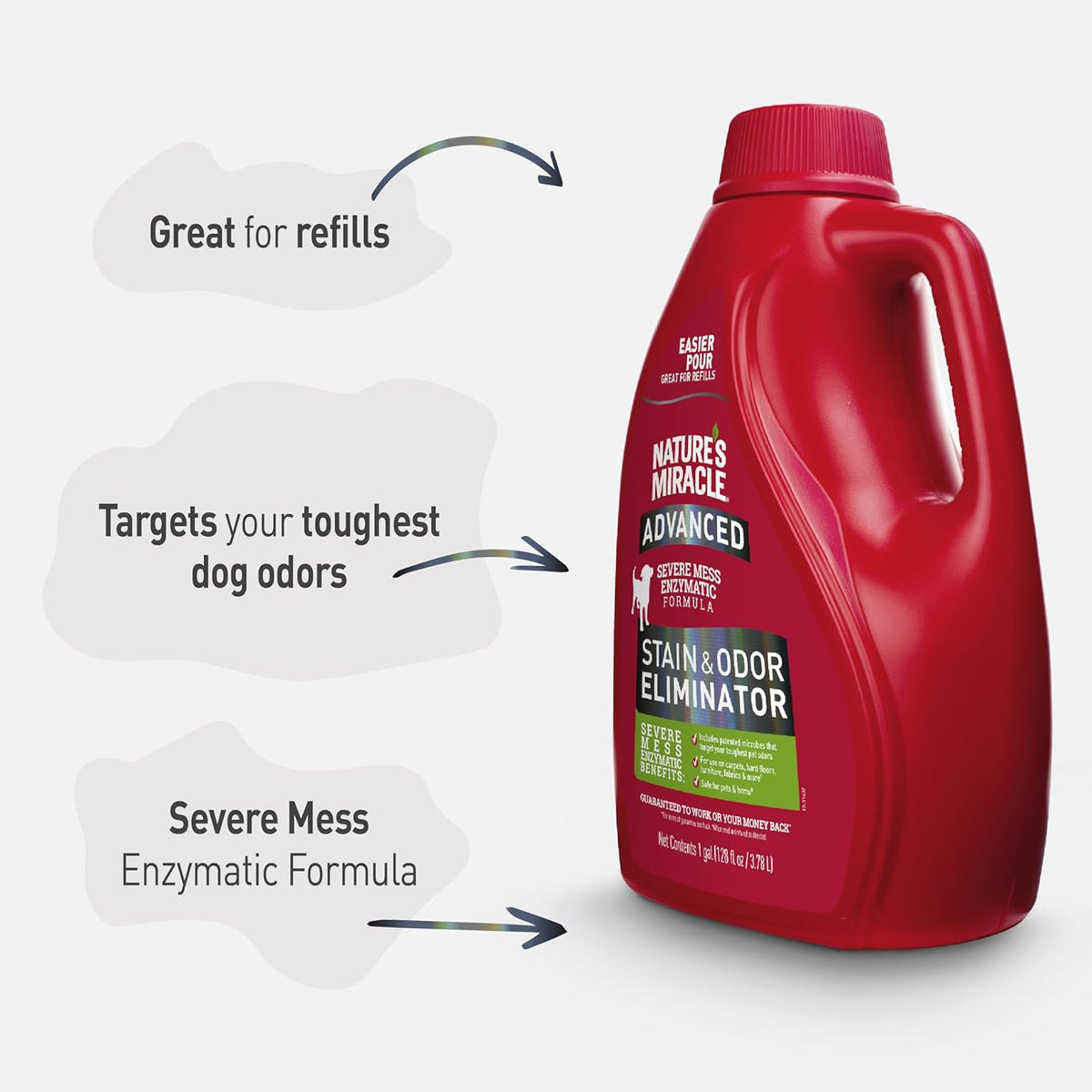 Nature’s Miracle Advanced Stain And Odor Eliminator for Dogs, Fresh Scent, Severe Mess Enzymatic
