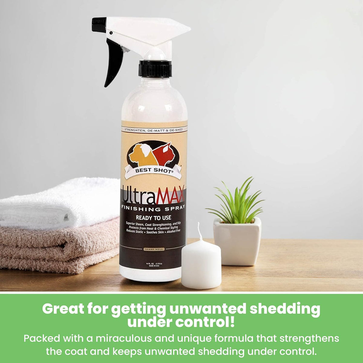 Best Shot UltraMAX Pro Finishing Spray, Ideal Detangler Spray for Pets, Hydrating and Soothing Pet