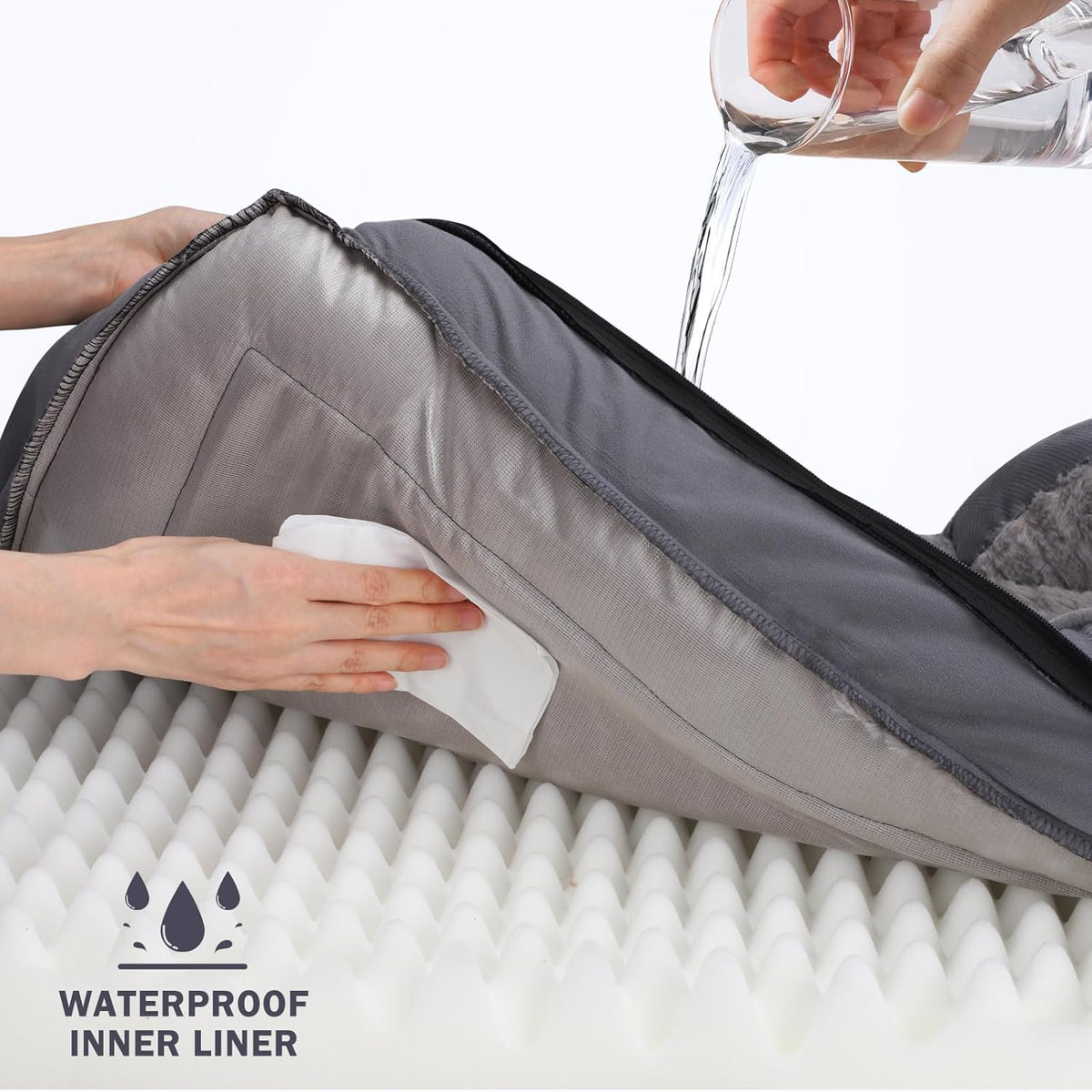 INVENHO Orthopedic Dog Bed Medium Size Dog, Waterproof Egg-Crate Foam Couch with Washable Removable