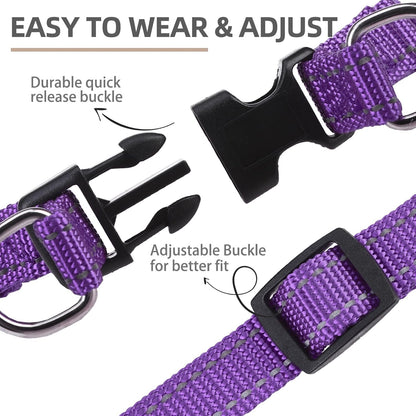 PUPTECK No Pull Dog Harness Soft Adjustable Basic Nylon Step in Puppy Vest Outdoor Walking with ID
