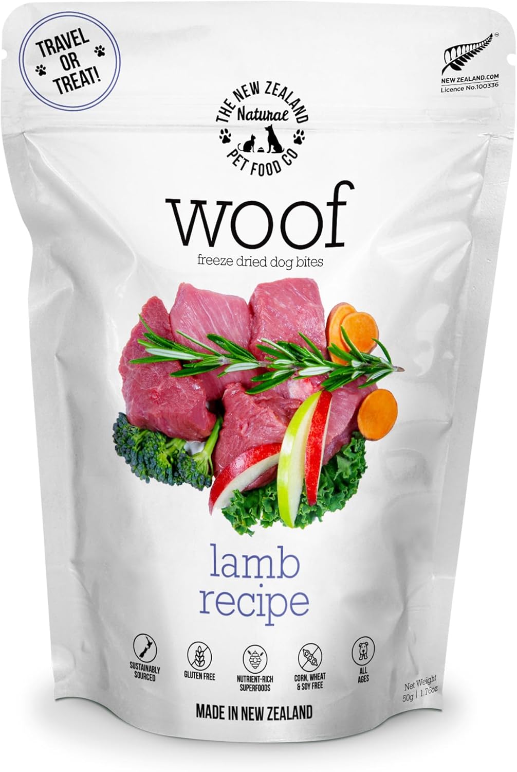 Woof Freeze Dried Dog Food - Lamb Recipe, High Protein, Dog Food Topper & Dog Treats, All Life