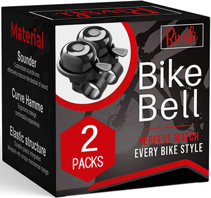 2 Pack Classic Bike Bell, Bicycle Bell Loud Crisp Clear Sound Bicycle Bike Bell City Bike BMX Bike