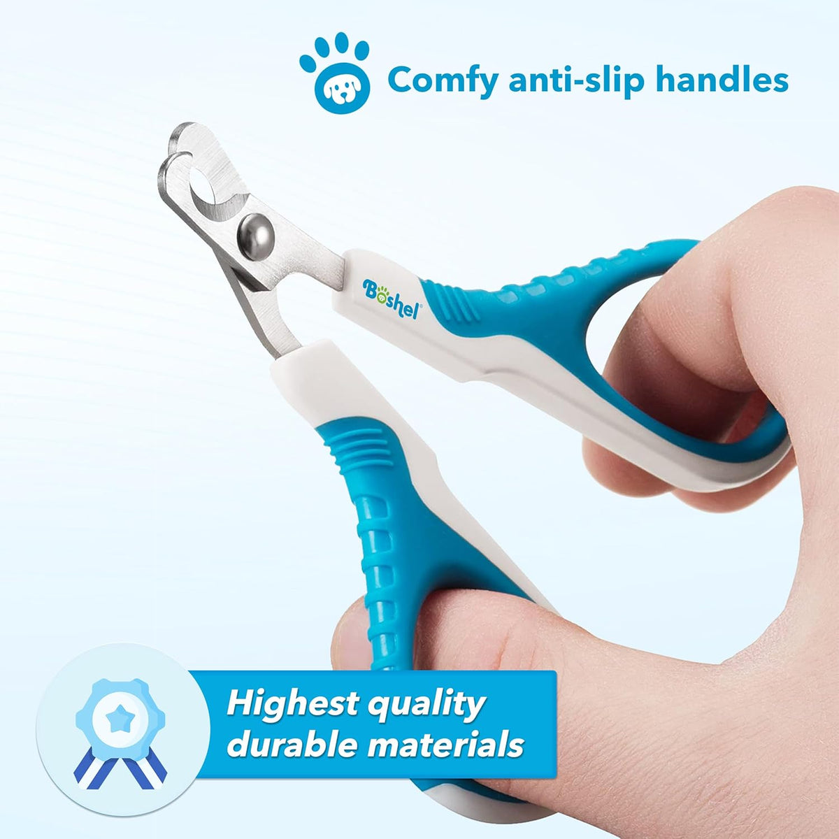BOSHEL Cat Nail Clipper - Razor-Sharp & Angled Cat Clippers for Nails with Comfy Grip Handles.