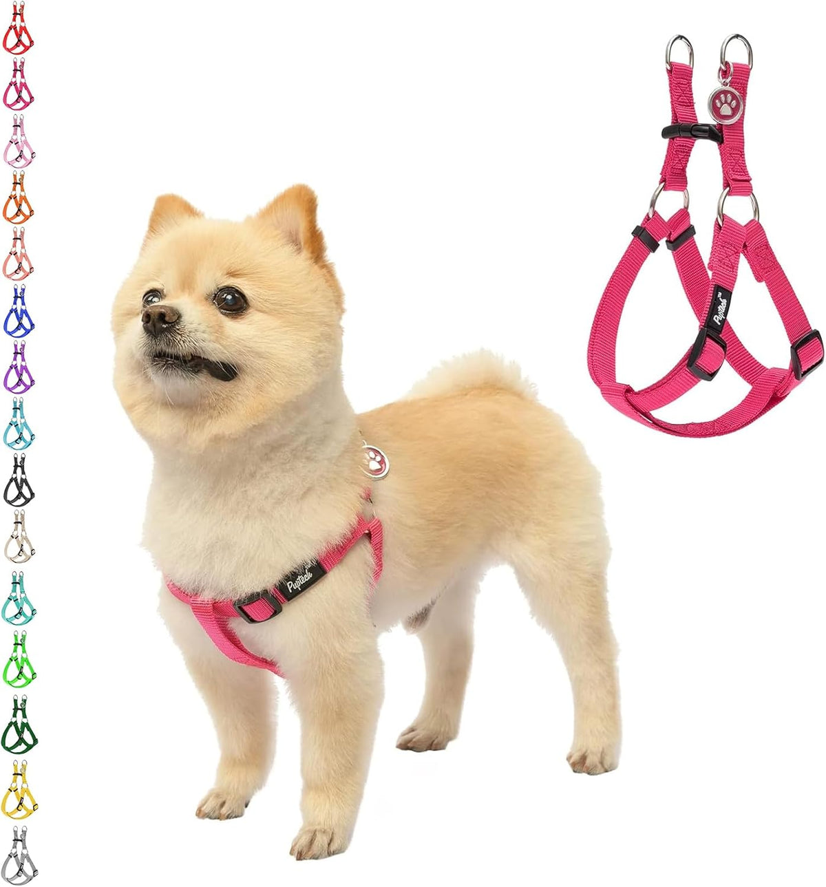 PUPTECK No Pull Dog Harness Soft Adjustable Basic Nylon Step in Puppy Vest Outdoor Walking with ID