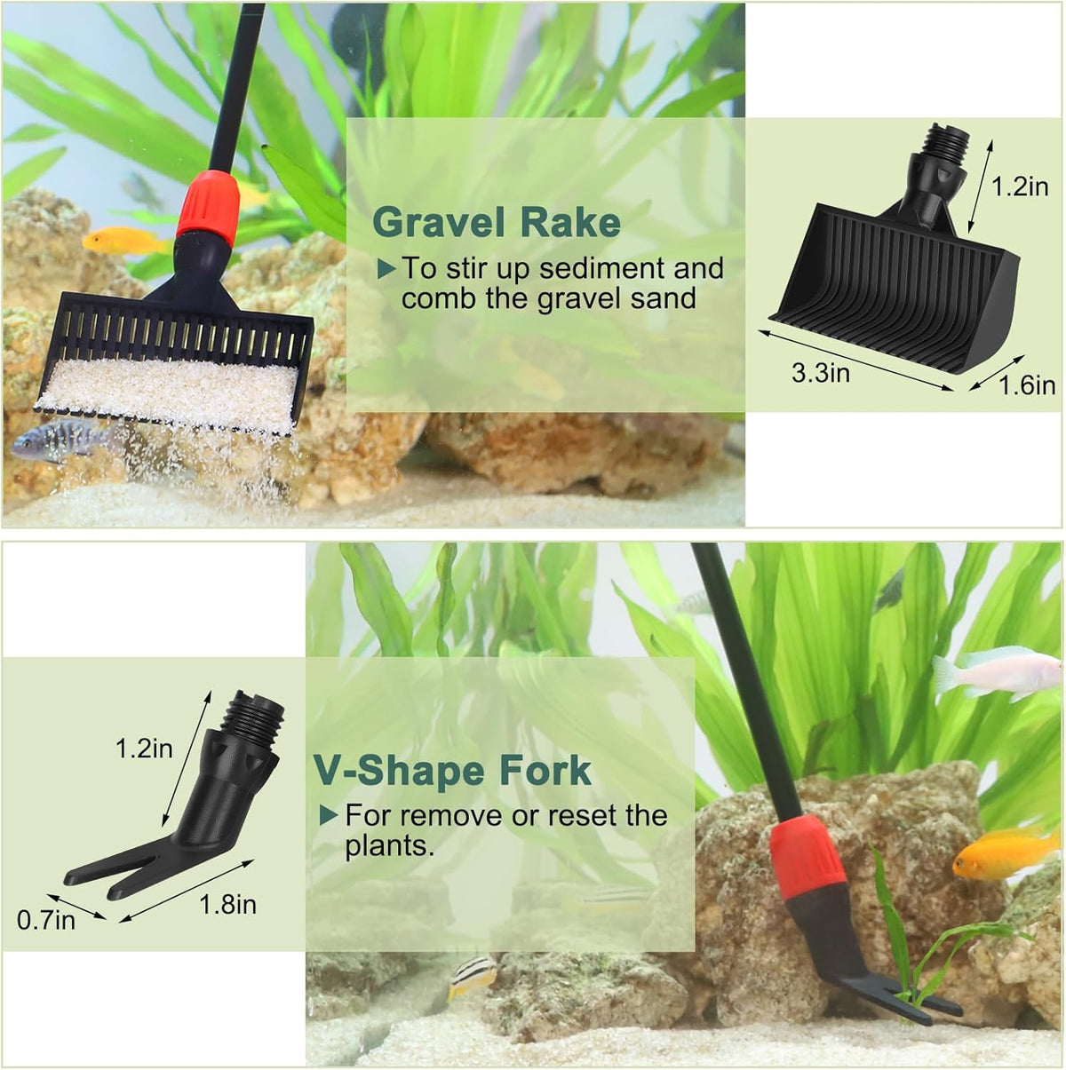 hygger Easy Clean Fish Tank Cleaner, 6 in 1 Aquarium Cleaning Tools Kit with Extendable Handle