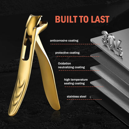 BEZOX Ergonomic Angled Head Thick Toenail Clipper for Seniors - Large Nail Clippers for Thick and