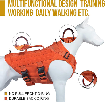 OneTigris Tactical Dog Harness for Small Dog, Mesh Design Service Dog Vest Breathable Military Dog