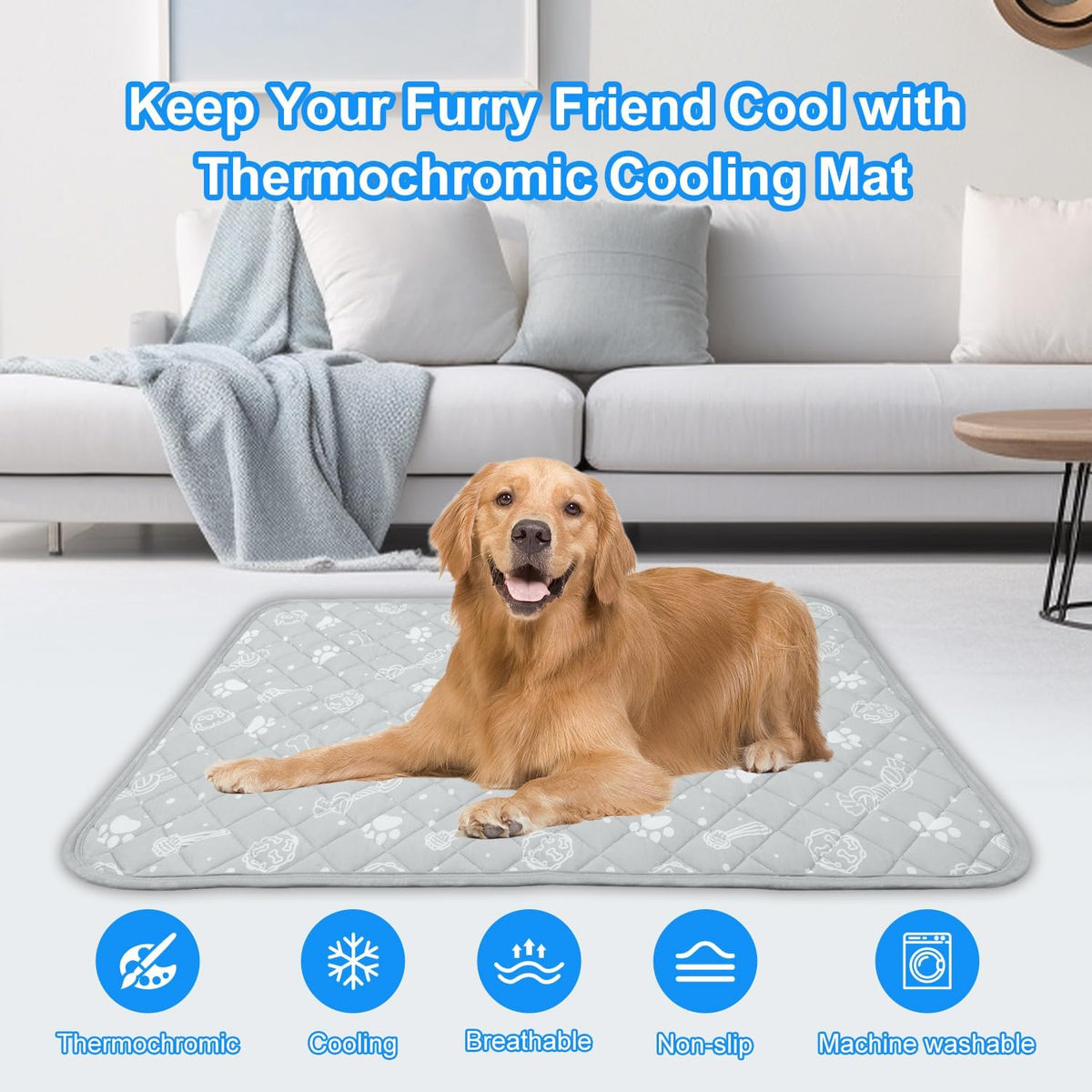 MH MYLUNE HOME Self Cooling Mat for Dog, 28”x39” Arc-Chill Cooling Fiber & Endothermic Color