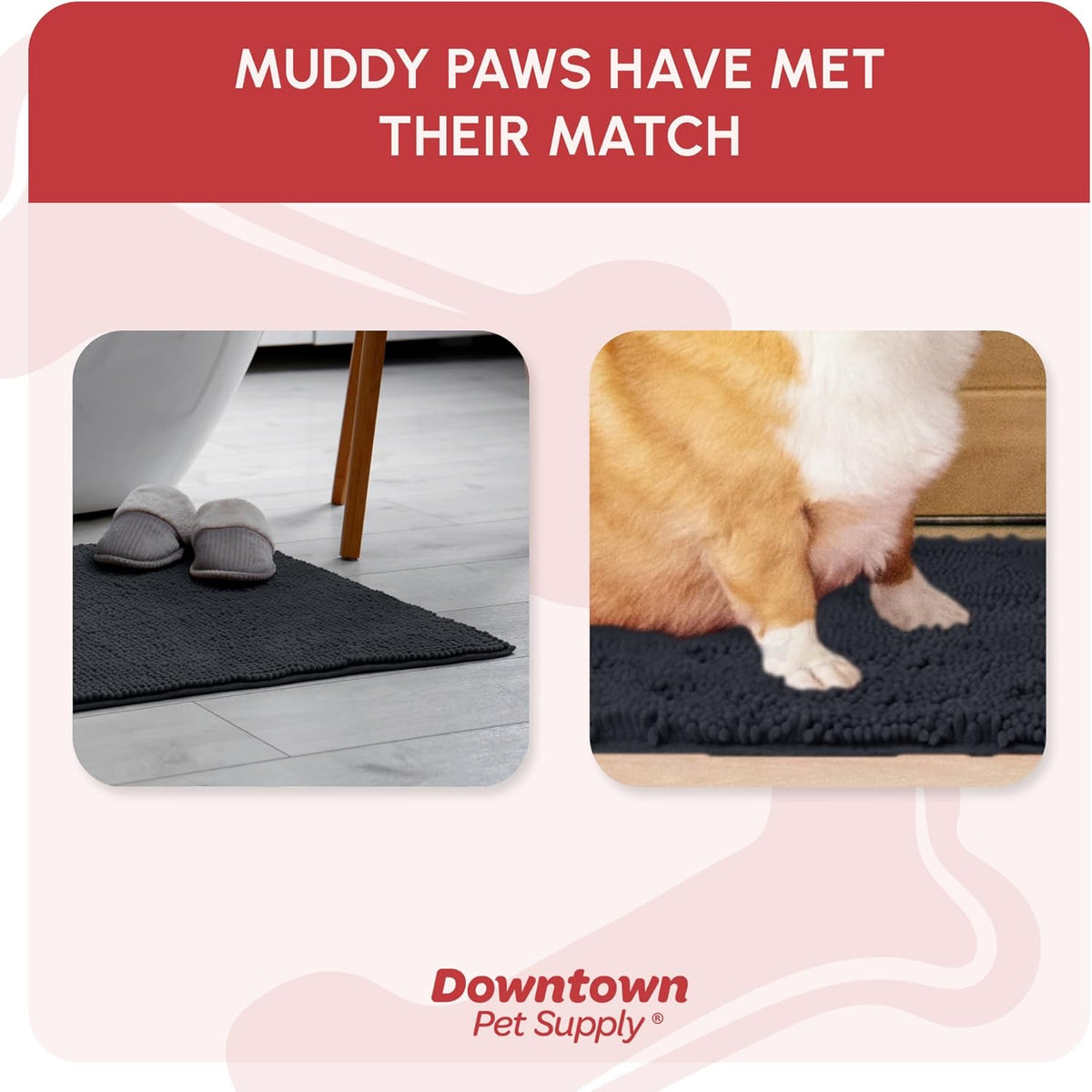 My Doggy Place Microfiber Dog Mat for Muddy Paws, 18" x 24" Charcoal - Absorbent and Quick-Drying