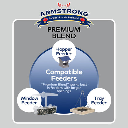 Armstrong Wild Bird Food Premium Blend, 30.8 Pounds - with White Millet, Black Oil Sunflower