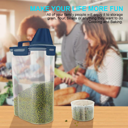 Rice Airtight Dry Food Storage Containers, BPA Free Plastic Storage Bin Dispenser with Pourable